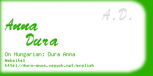 anna dura business card